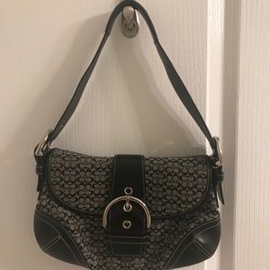 mini authentic coach black buckle bag